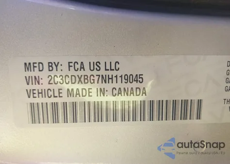 2022 Dodge Charger Sxt Rwd from USA, damaged, VIN 2C3CDXBG7NH119045